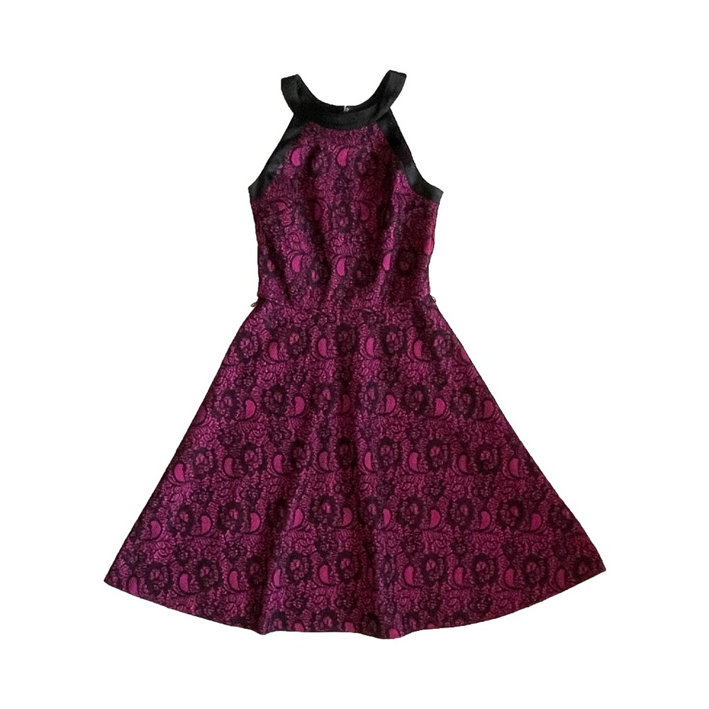 EUC Le Chateau Burgundy Brocade Dress Size XXS